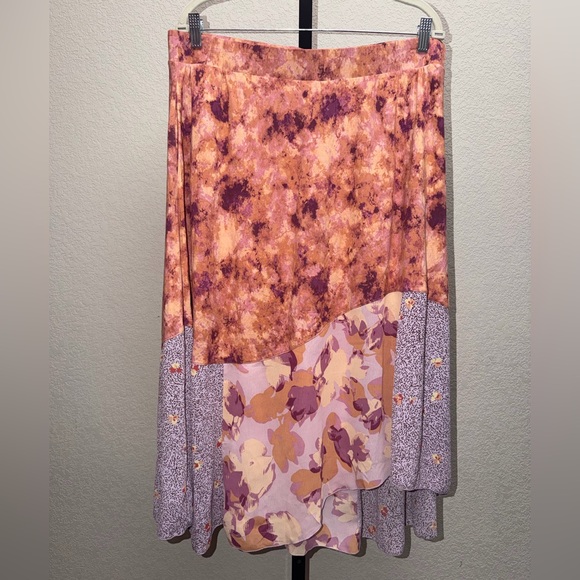 LOGO by Lori Goldstein Dresses & Skirts - Logo by Lori Goldstein Floral Patchwork Maxi Skirt